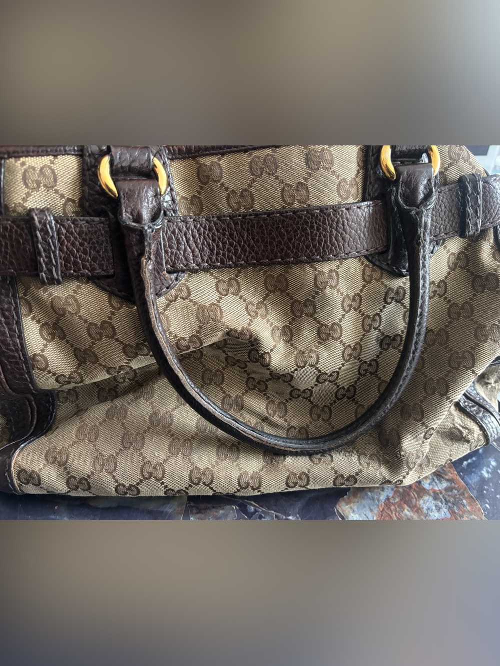 Gucci Beige GG Canvas Shoulder Bag - Picture 2 of 4